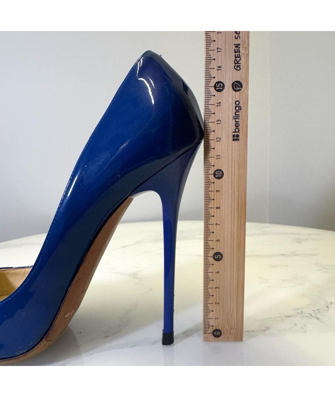 JIMMY CHOO Синие туфли из лакированной кожи, фото 5