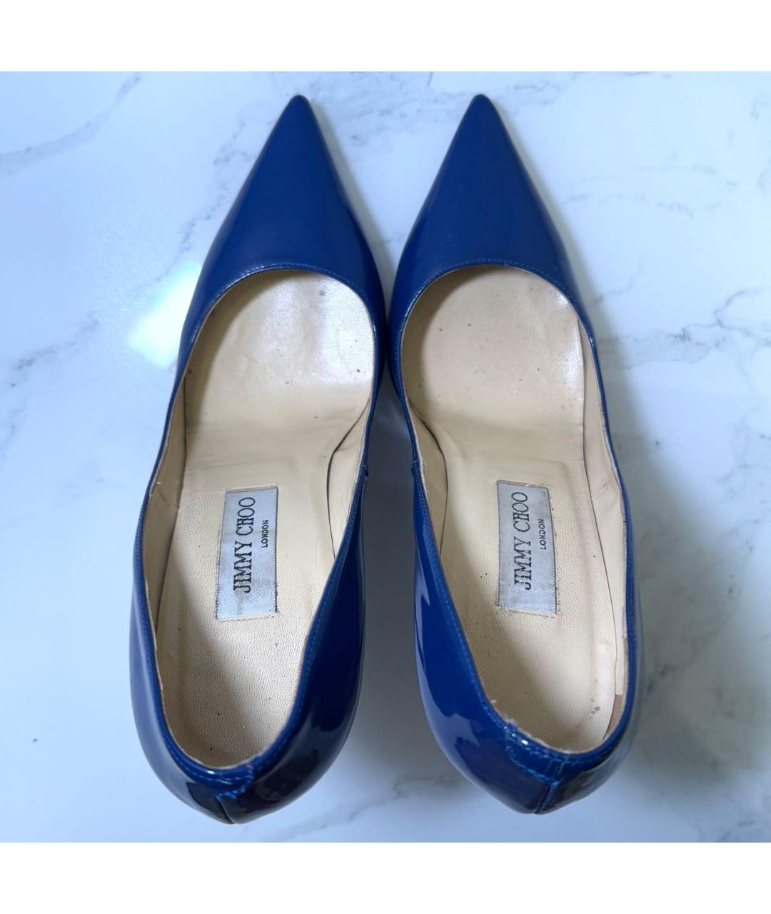 JIMMY CHOO Синие туфли из лакированной кожи, фото 3