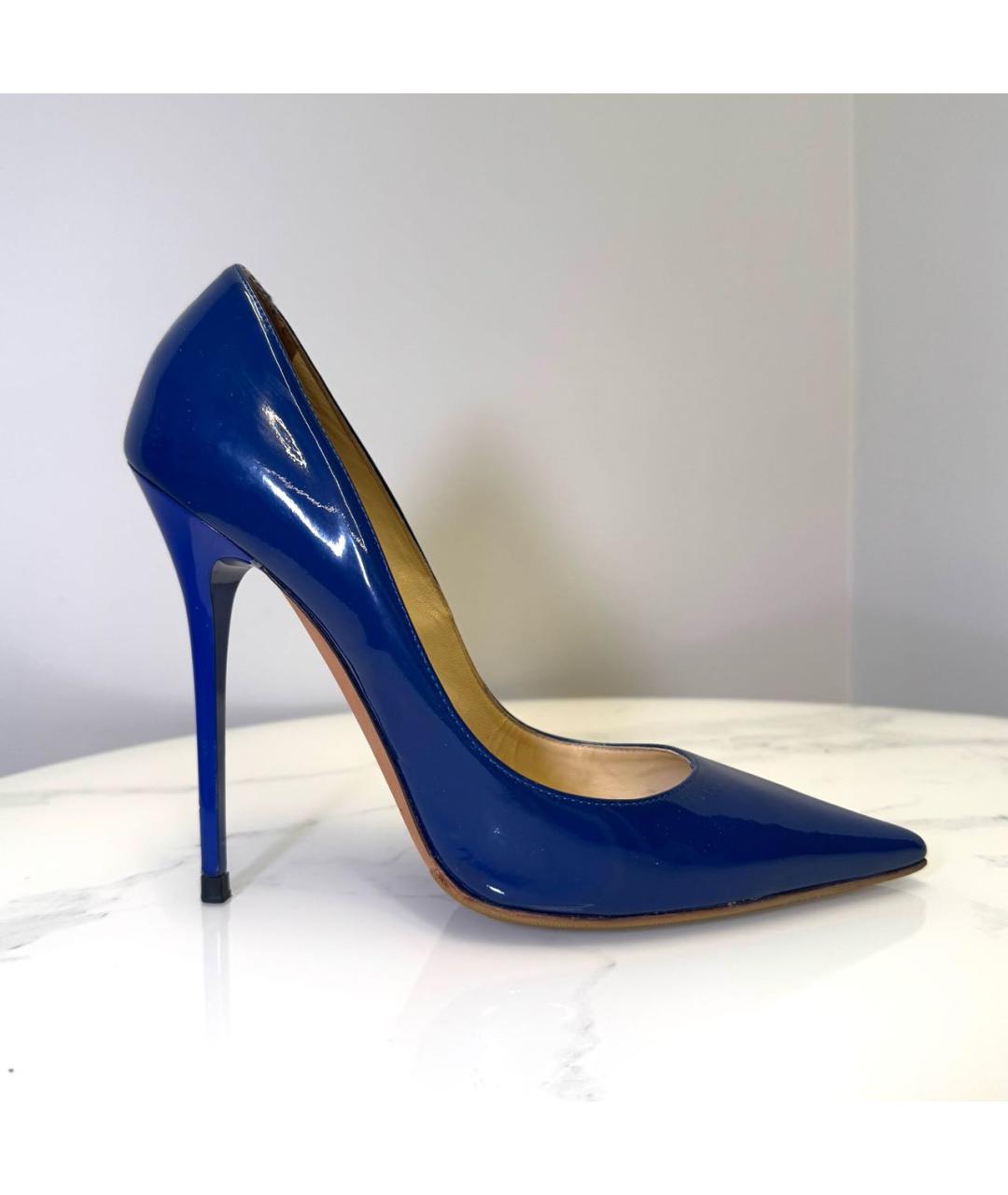 JIMMY CHOO Синие туфли из лакированной кожи, фото 8