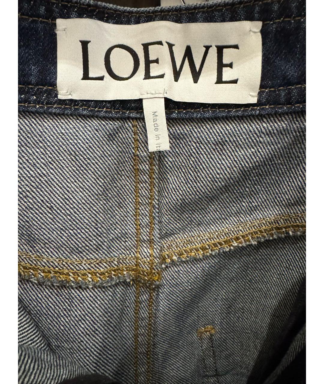 LOEWE Темно-синие хлопковые прямые джинсы, фото 3