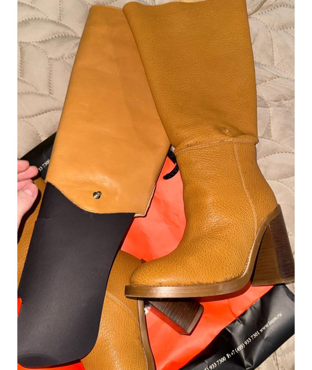 MM6 MAISON MARGIELA Оранжевое кожаные сапоги, фото 3
