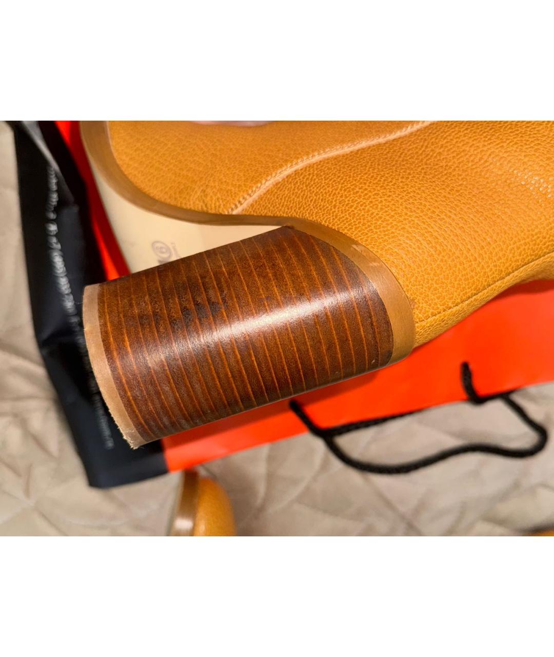 MM6 MAISON MARGIELA Оранжевое кожаные сапоги, фото 5