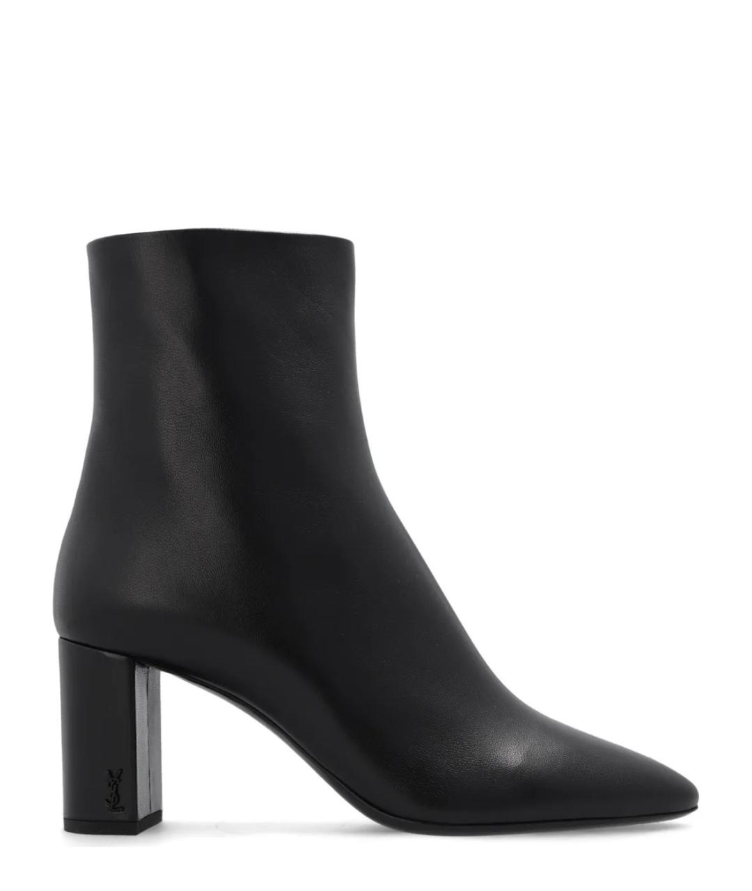 SAINT LAURENT Черные кожаные ботильоны, фото 1