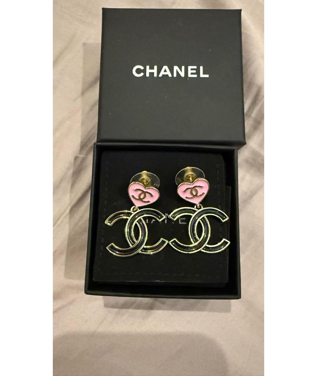 CHANEL Розовые пластиковые серьги, фото 5