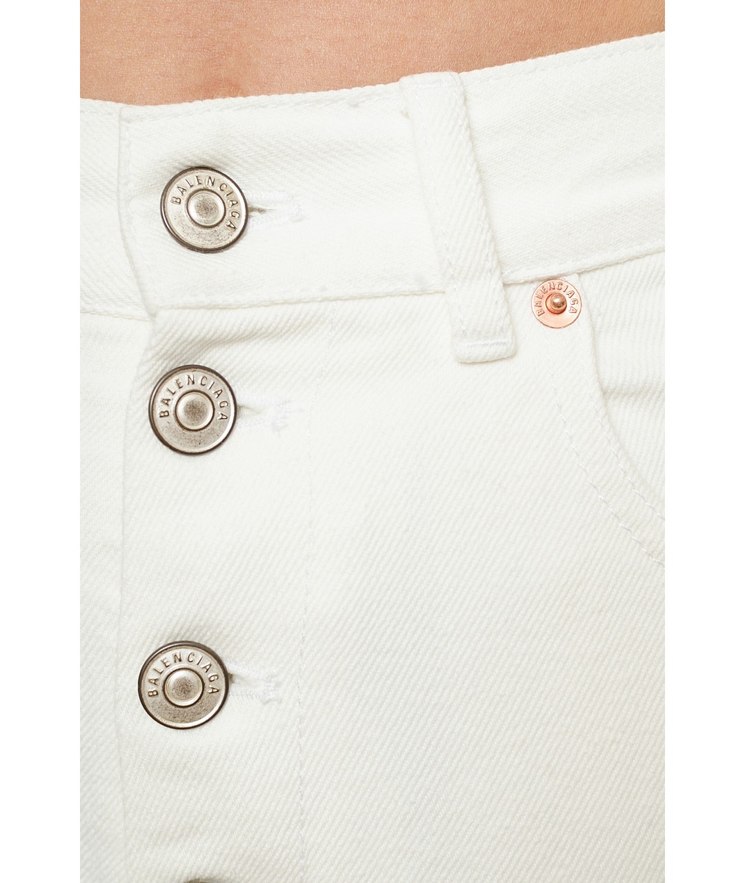 BALENCIAGA Белые хлопко-эластановые джинсы слим, фото 6