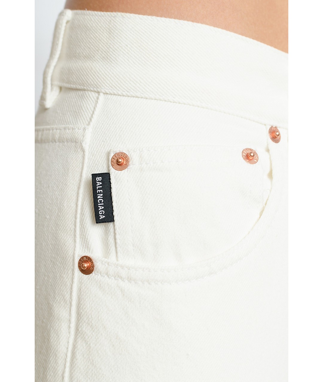 BALENCIAGA Белые хлопко-эластановые джинсы слим, фото 5
