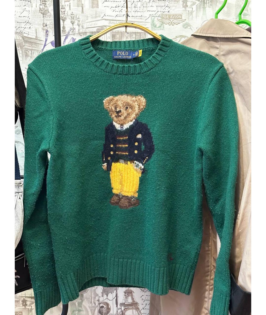 POLO RALPH LAUREN Зеленый шерстяной джемпер / свитер, фото 2