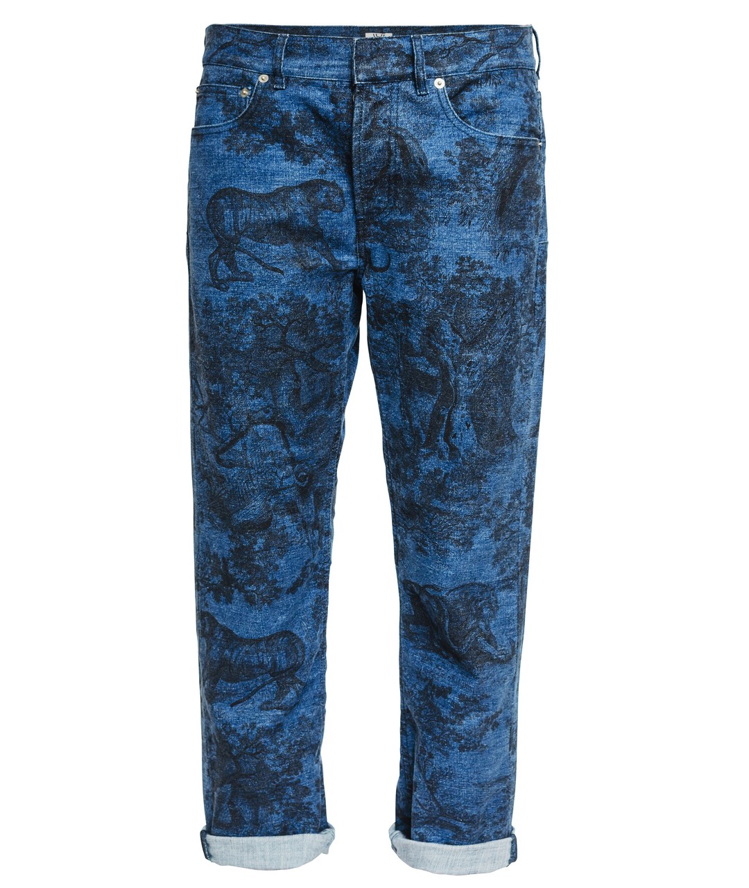CHRISTIAN DIOR PRE-OWNED Темно-синие хлопко-эластановые прямые джинсы, фото 1