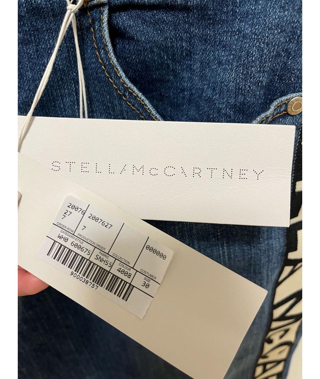 STELLA MCCARTNEY Синие хлопко-эластановые прямые джинсы, фото 7