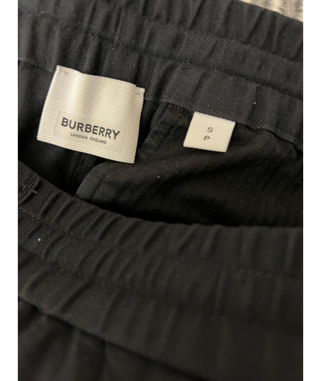 BURBERRY Черные хлопковые повседневные брюки, фото 3