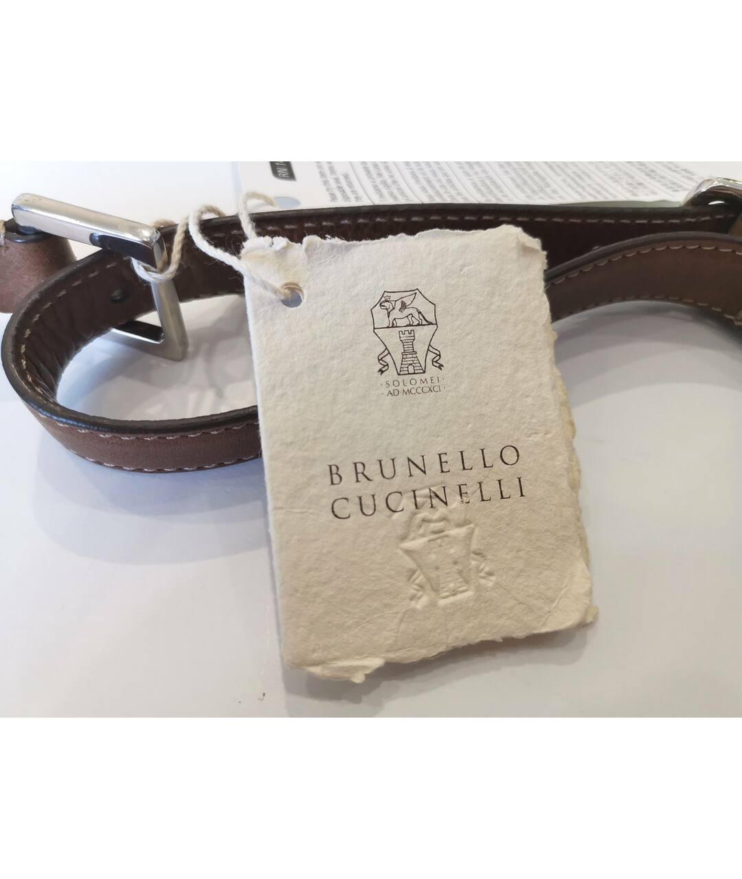 BRUNELLO CUCINELLI Коричневый кожаный ремень, фото 4