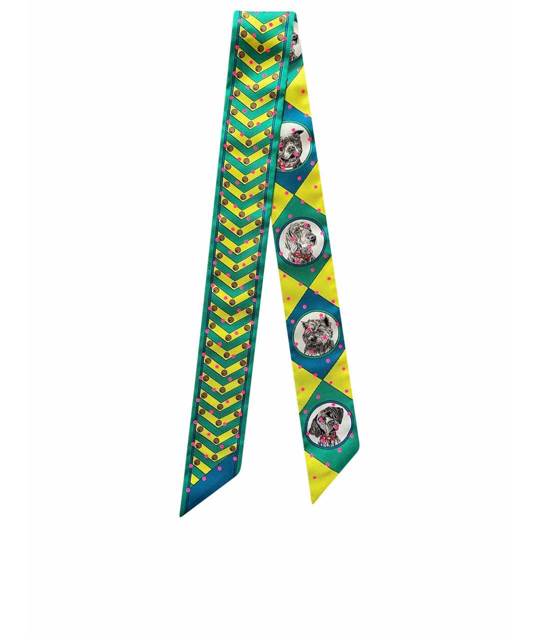 HERMES PRE-OWNED Зеленый шелковый шарф, фото 1