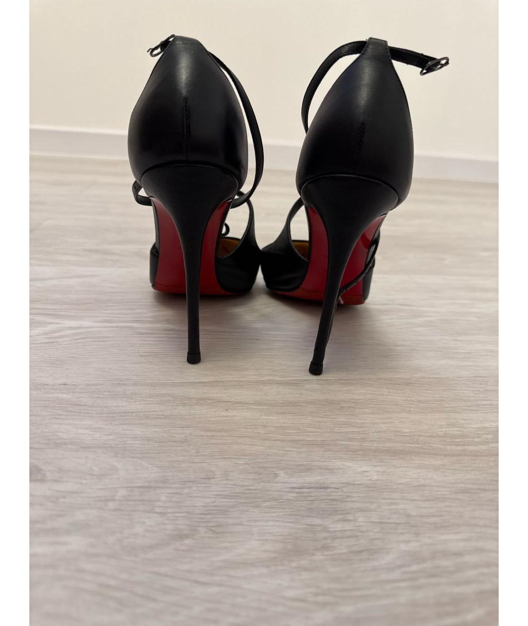 CHRISTIAN LOUBOUTIN Черные кожаные туфли, фото 4