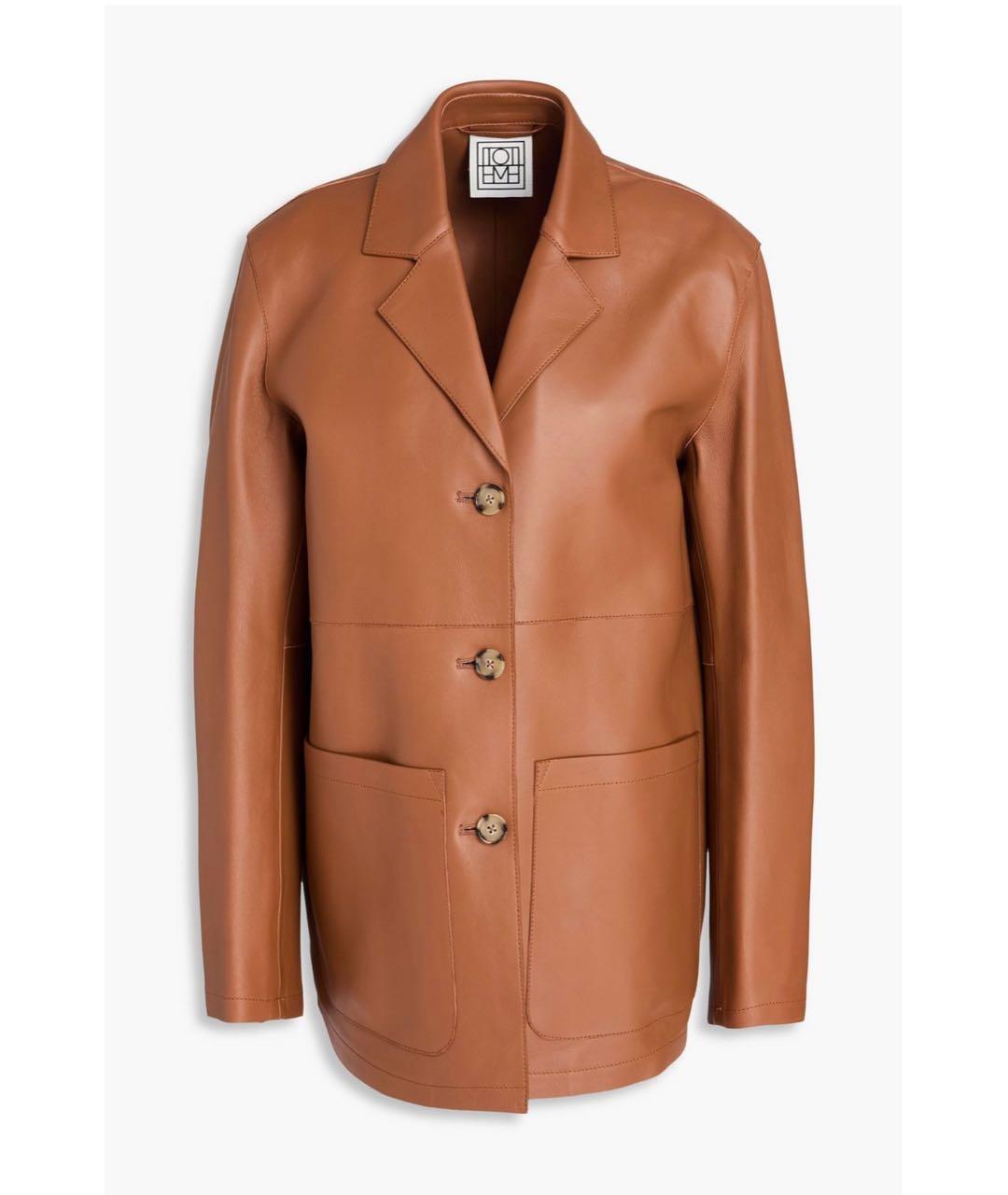 TOTEME Коричневая кожаная куртка, фото 3