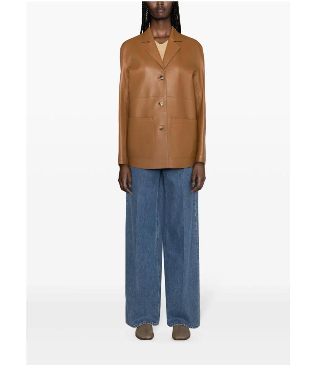 TOTEME Коричневая кожаная куртка, фото 5