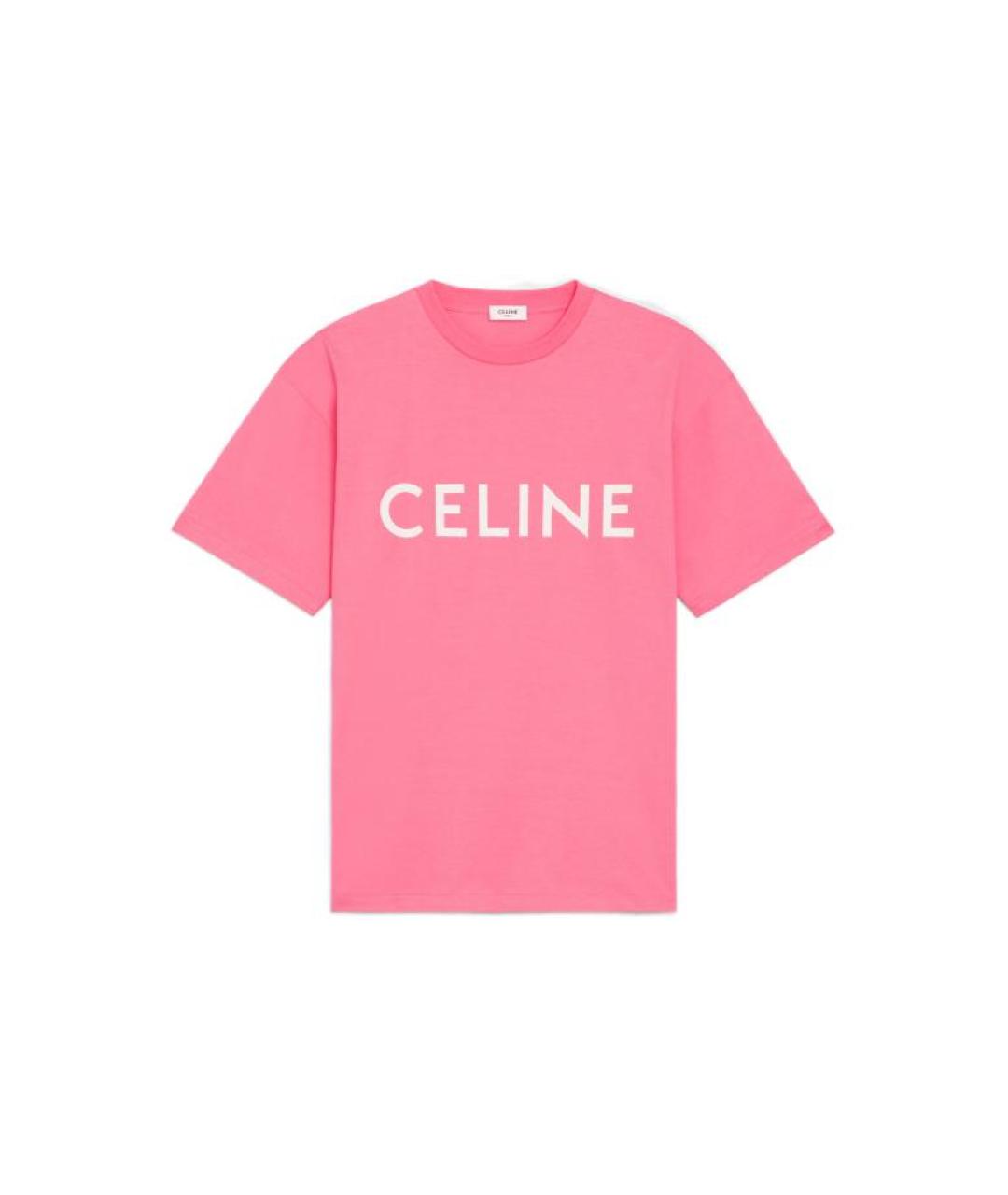 CELINE Розовая хлопковая футболка, фото 1