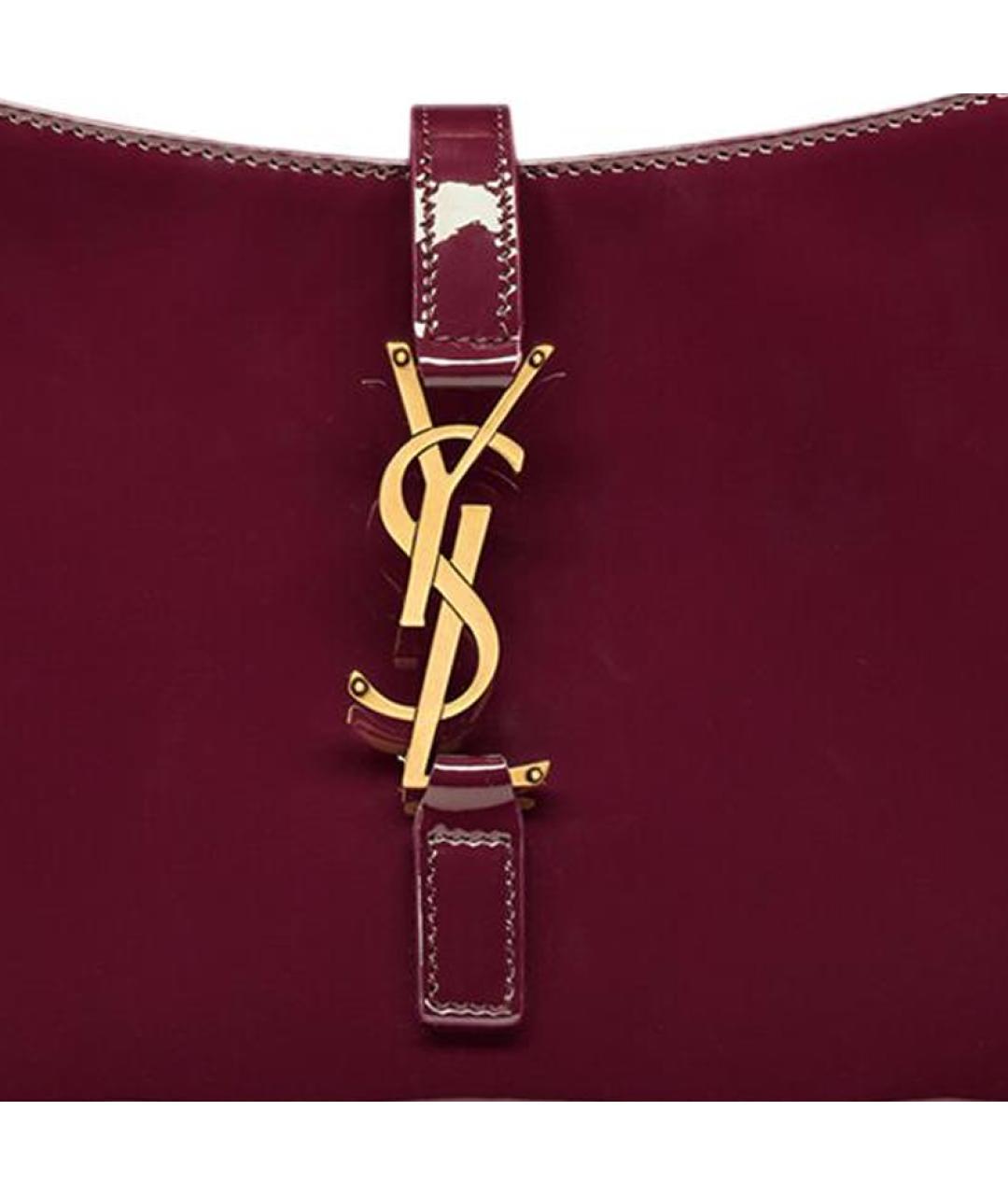 SAINT LAURENT Бордовая сумка через плечо из лакированной кожи, фото 5