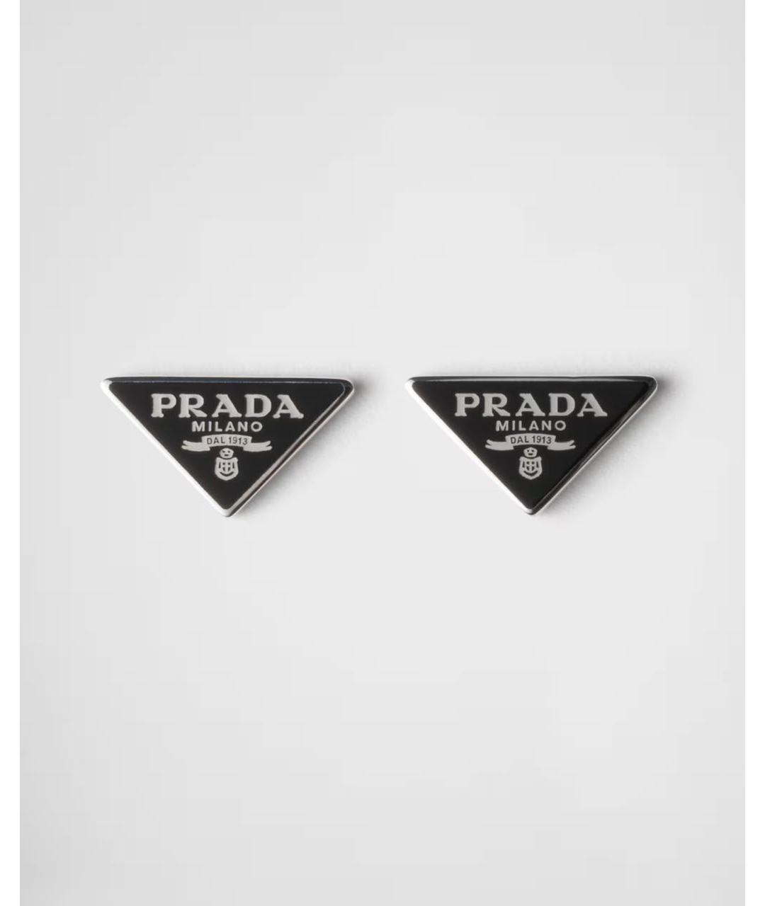 PRADA Черные серебряные серьги, фото 7