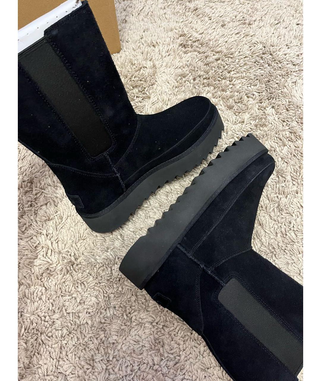 UGG AUSTRALIA Черные замшевые сапоги, фото 3