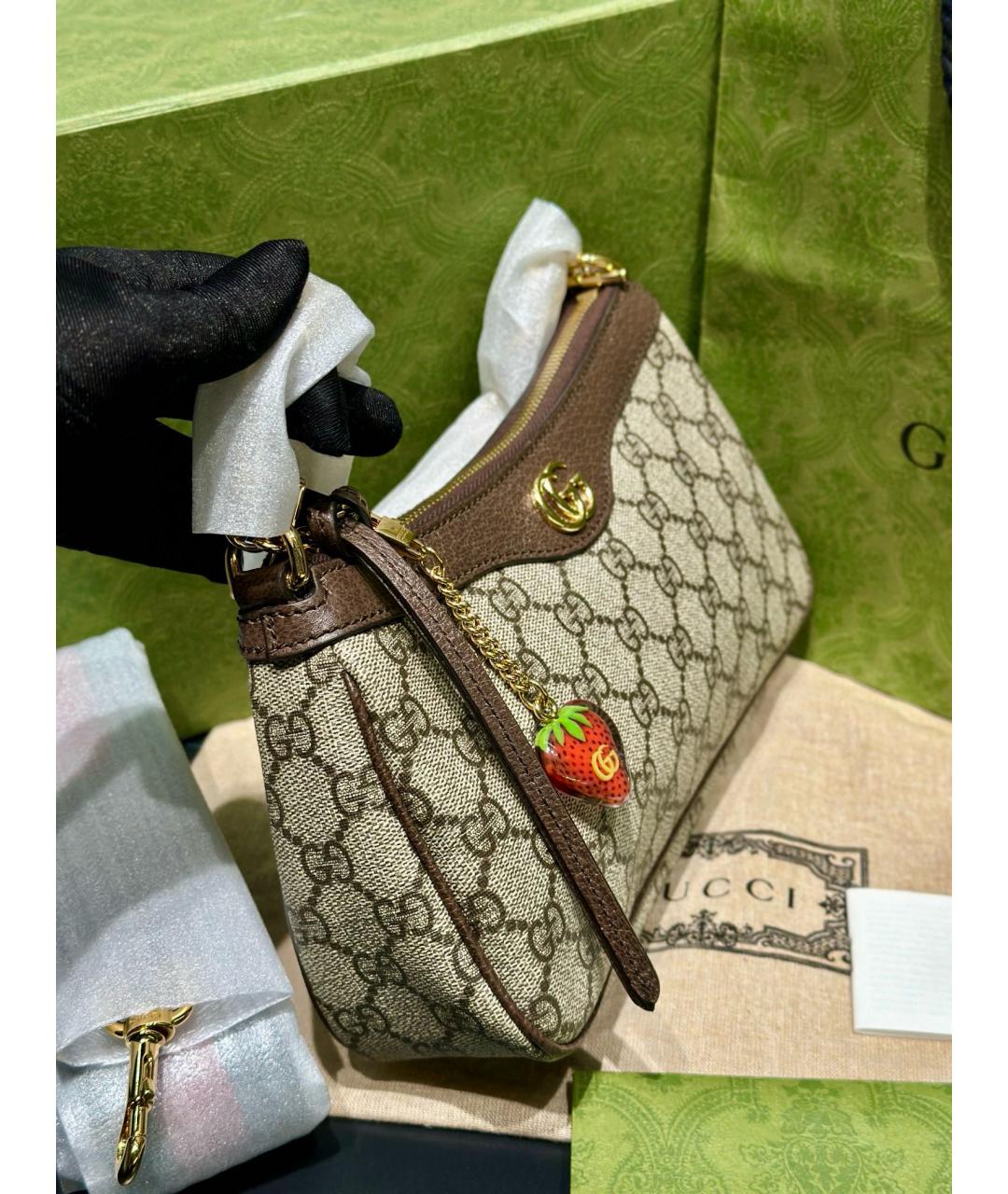 GUCCI Коричневая сумка через плечо, фото 4