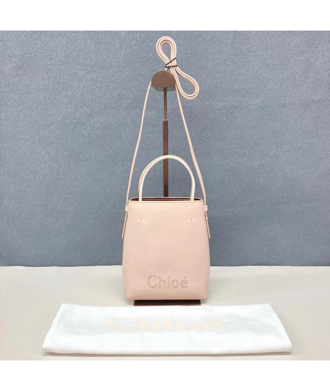 CHLOE Розовая кожаная сумка через плечо, фото 8