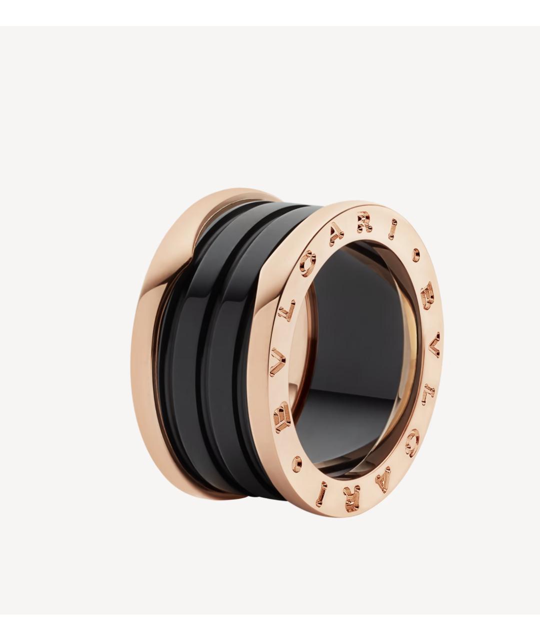 BVLGARI Черное кольцо из розового золота, фото 1