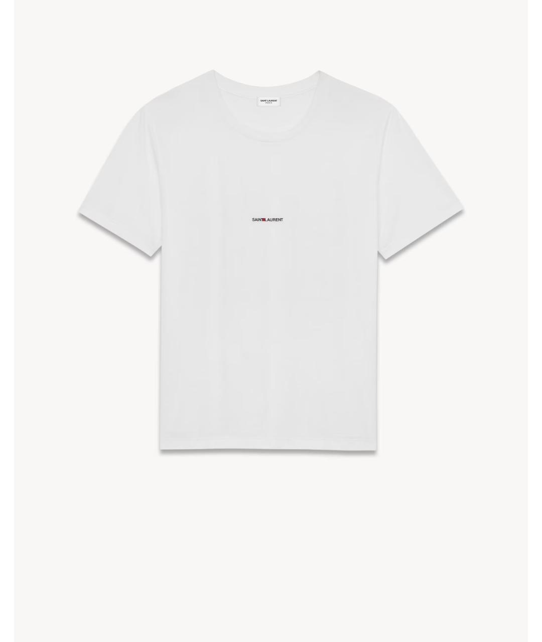 SAINT LAURENT Белая хлопковая футболка, фото 3
