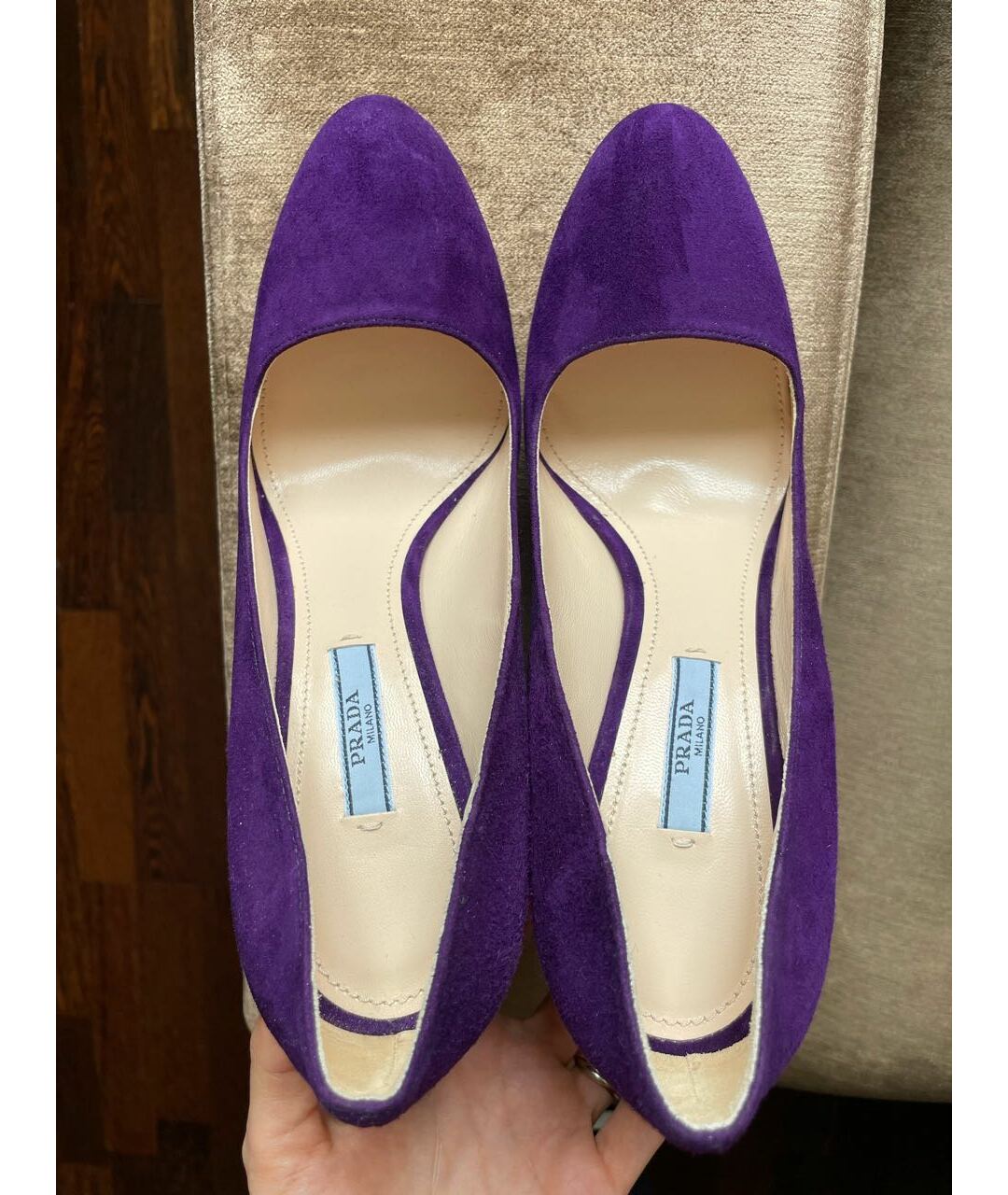 PRADA Фиолетовые замшевые туфли, фото 3