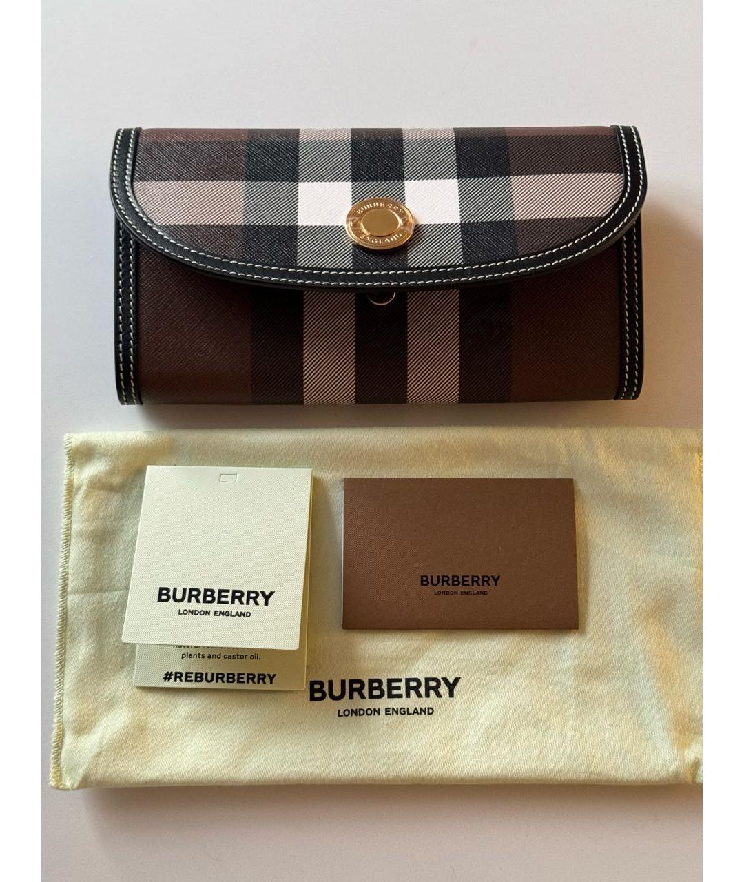 BURBERRY Коричневый кожаный кошелек, фото 2