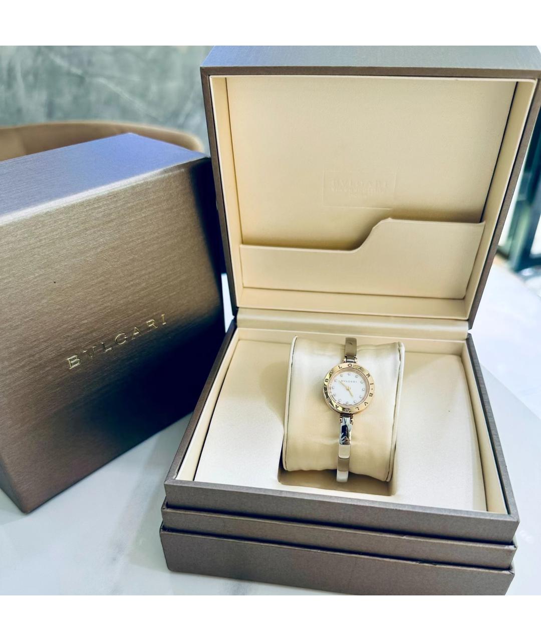 BVLGARI Белые часы из розового золота, фото 2