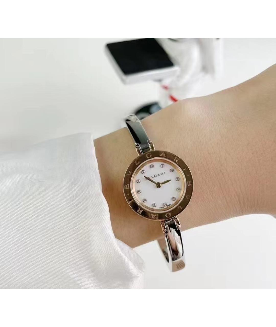 BVLGARI Белые часы из розового золота, фото 6