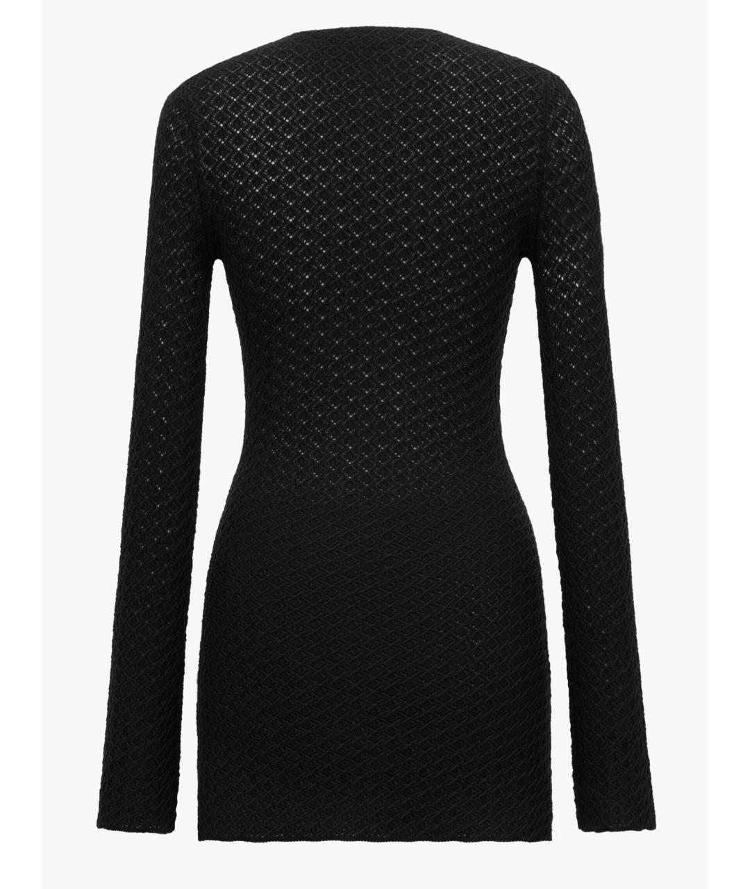 SAINT LAURENT Черное шерстяное платье, фото 2