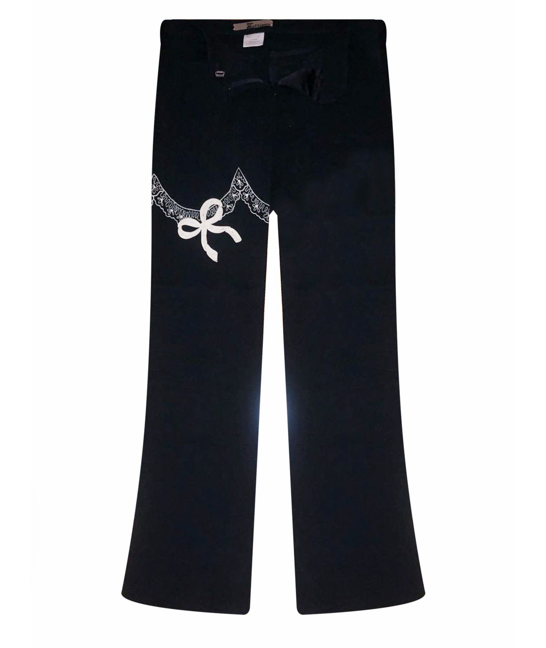 JOHN GALLIANO Черные шерстяные прямые брюки, фото 1