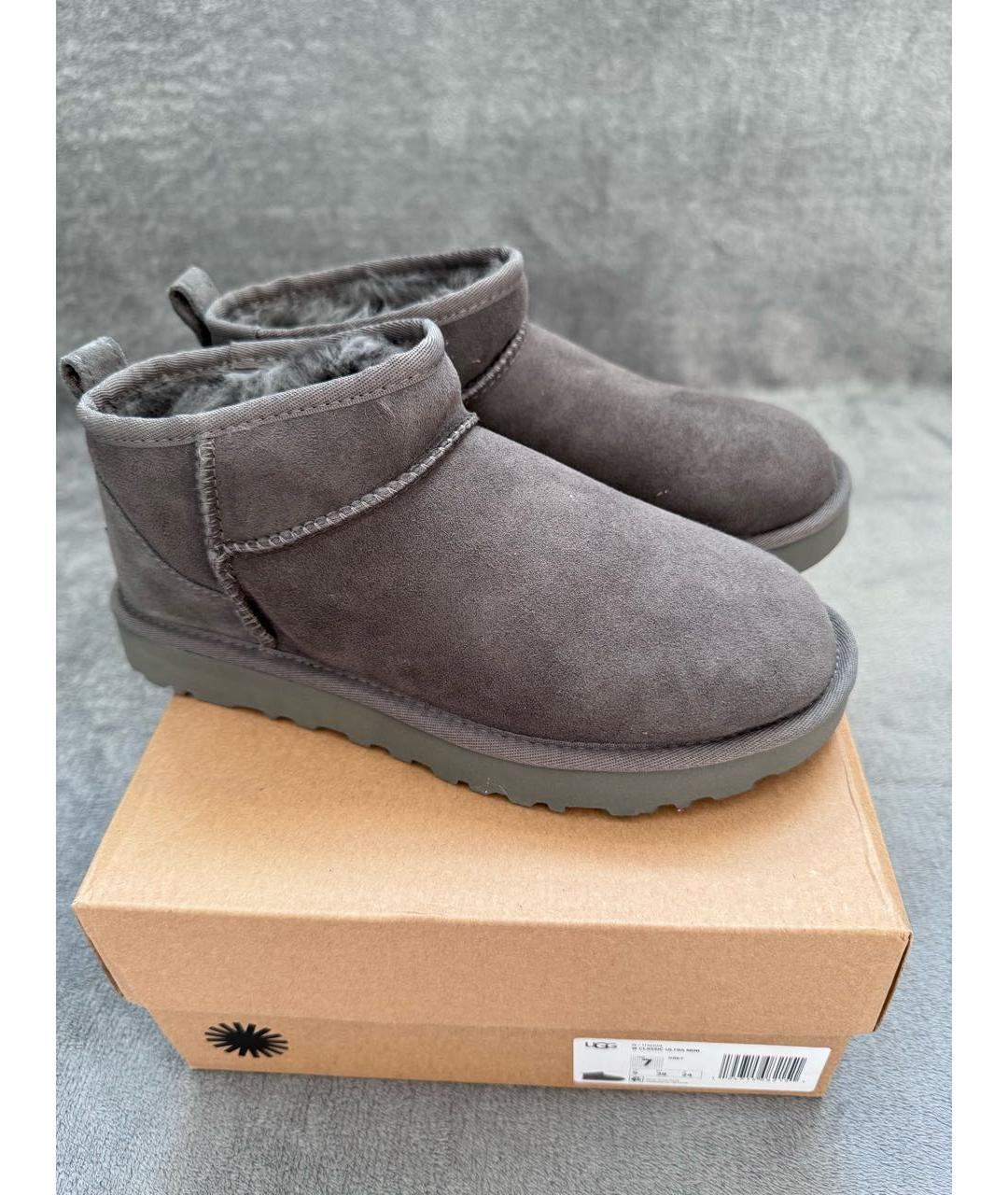 UGG AUSTRALIA Серые замшевые сапоги, фото 5