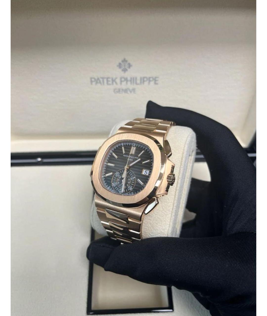 PATEK PHILIPPE Синие часы из розового золота, фото 3