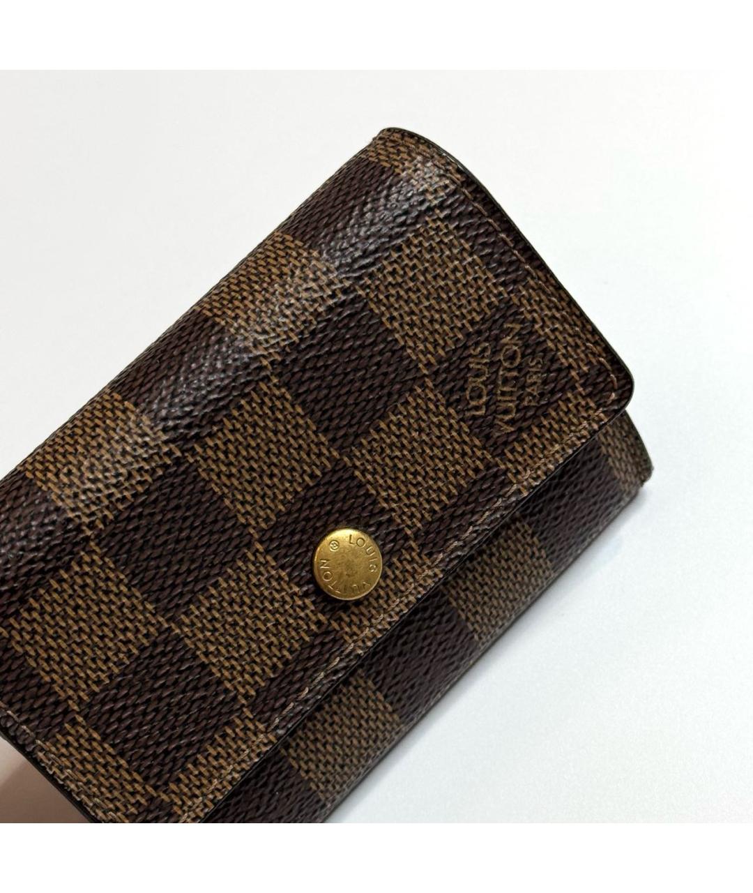 LOUIS VUITTON Коричневый кожаный кардхолдер, фото 5