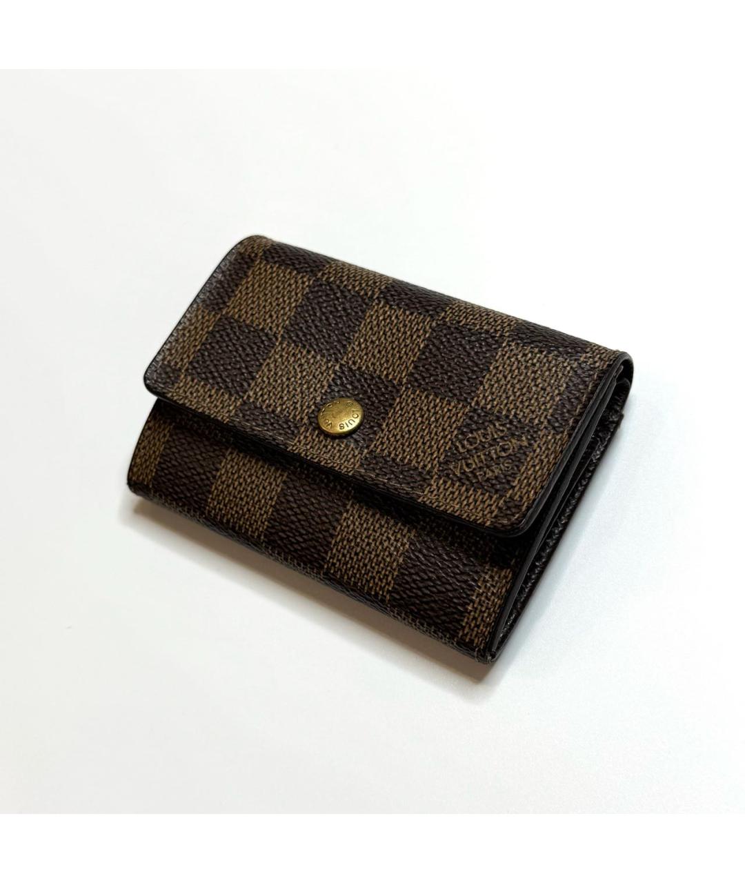 LOUIS VUITTON Коричневый кожаный кардхолдер, фото 2