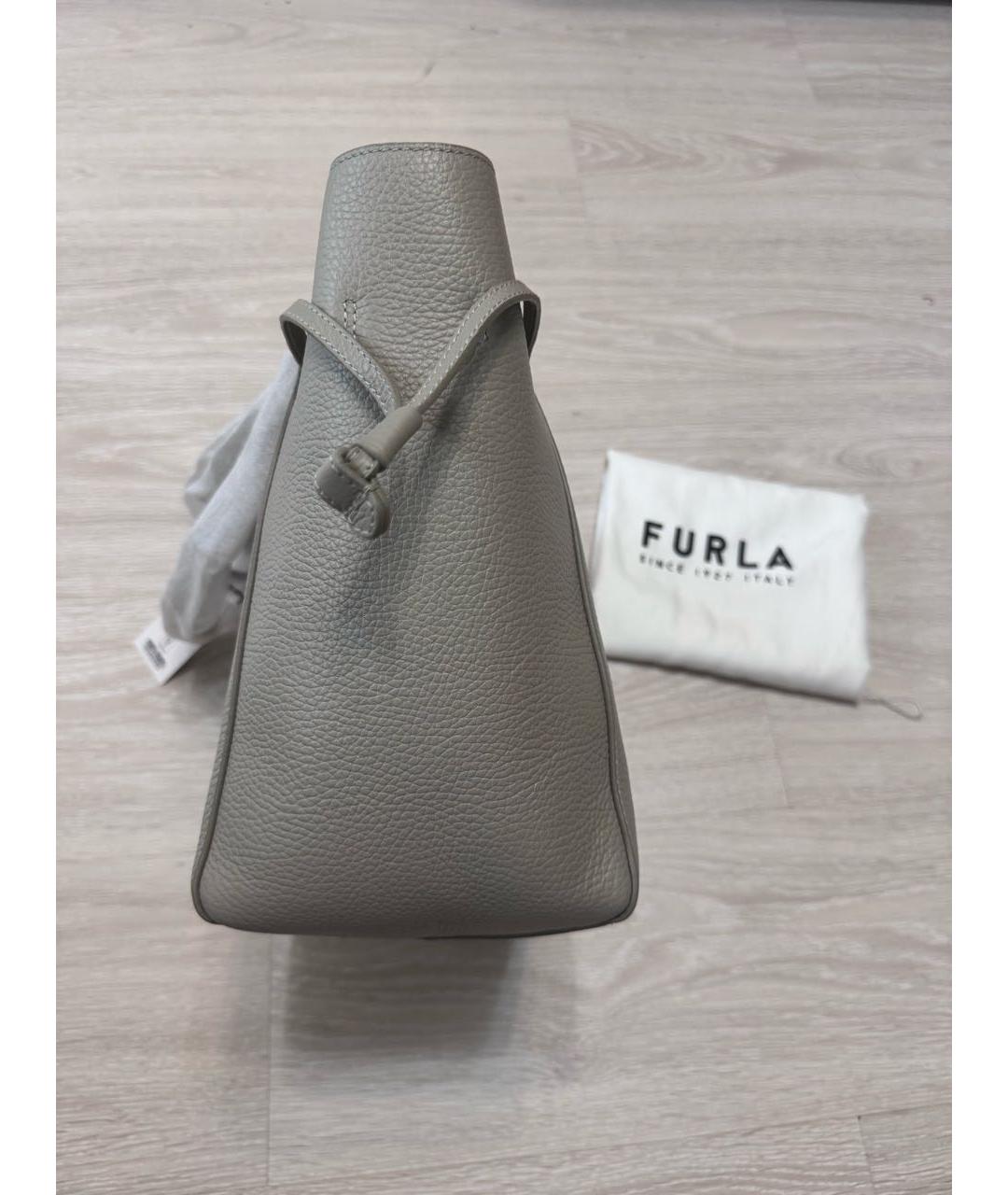 FURLA Серая кожаная сумка тоут, фото 2