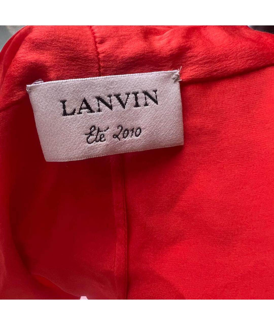 LANVIN Красное шелковое коктейльное платье, фото 4