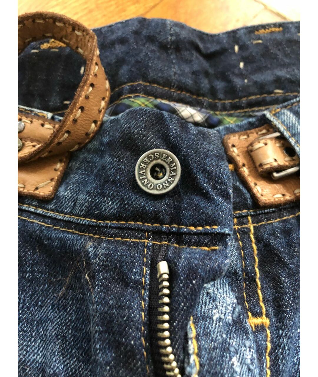 ERMANNO SCERVINO Синие хлопковые прямые джинсы, фото 3
