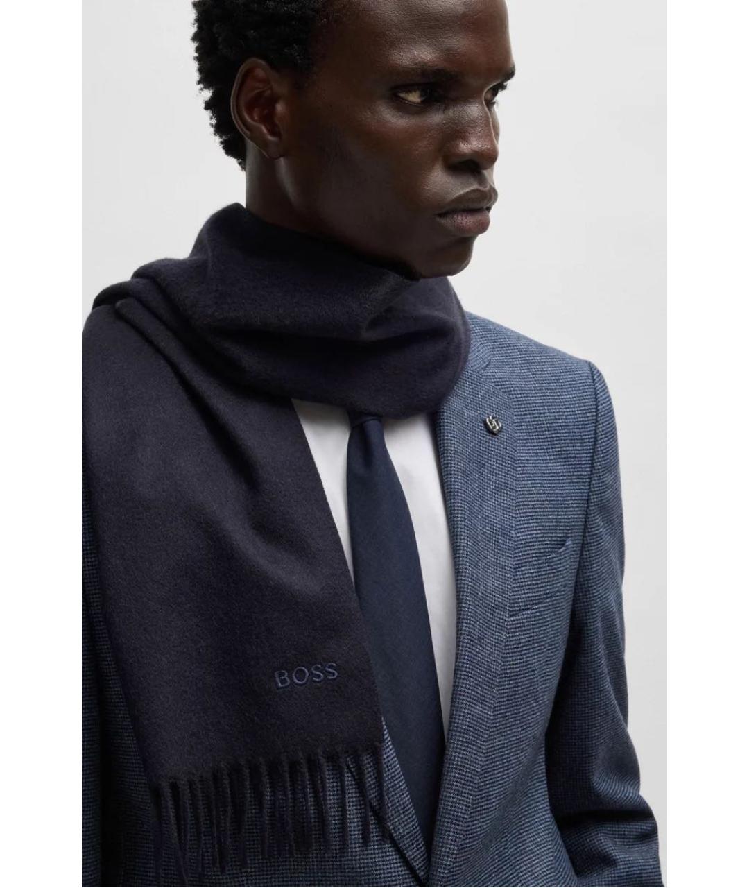 HUGO BOSS Черный кашемировый шарф, фото 8