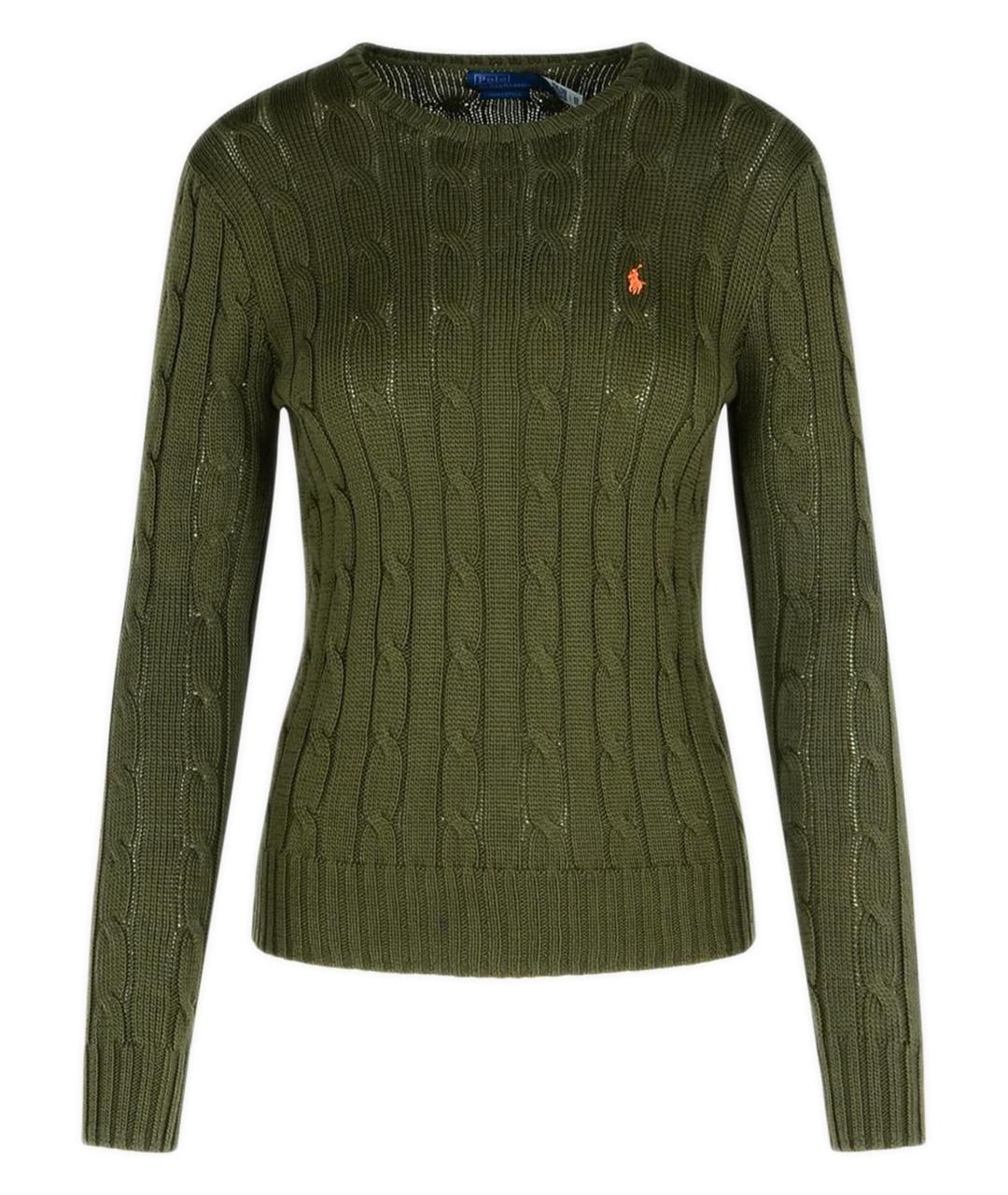 POLO RALPH LAUREN Зеленый хлопковый джемпер / свитер, фото 1