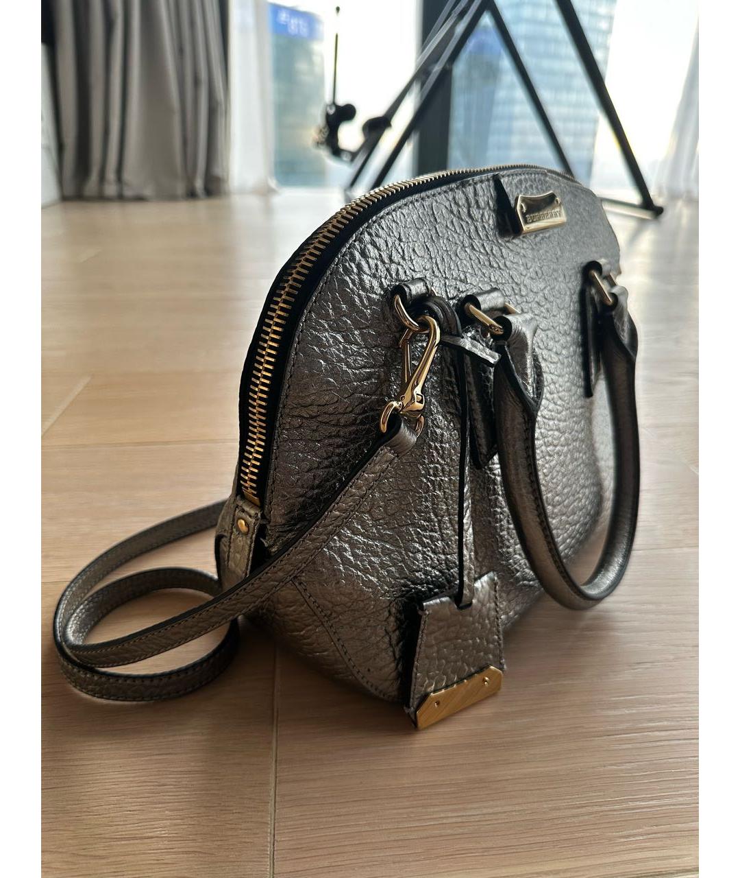 BURBERRY Бежевая кожаная сумка с короткими ручками, фото 2