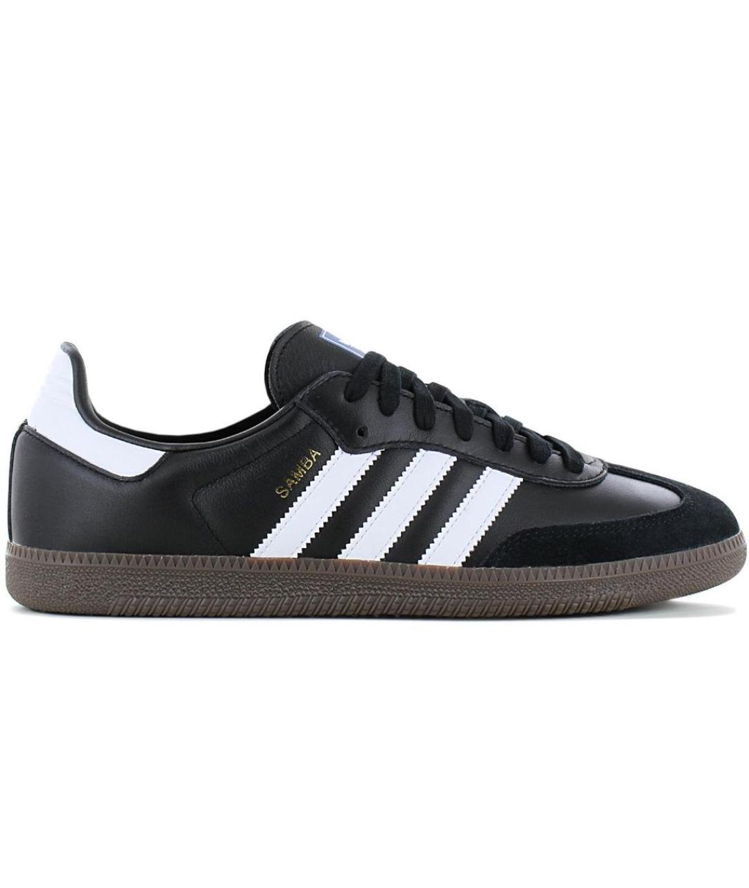 ADIDAS Черные кожаные кеды, фото 1