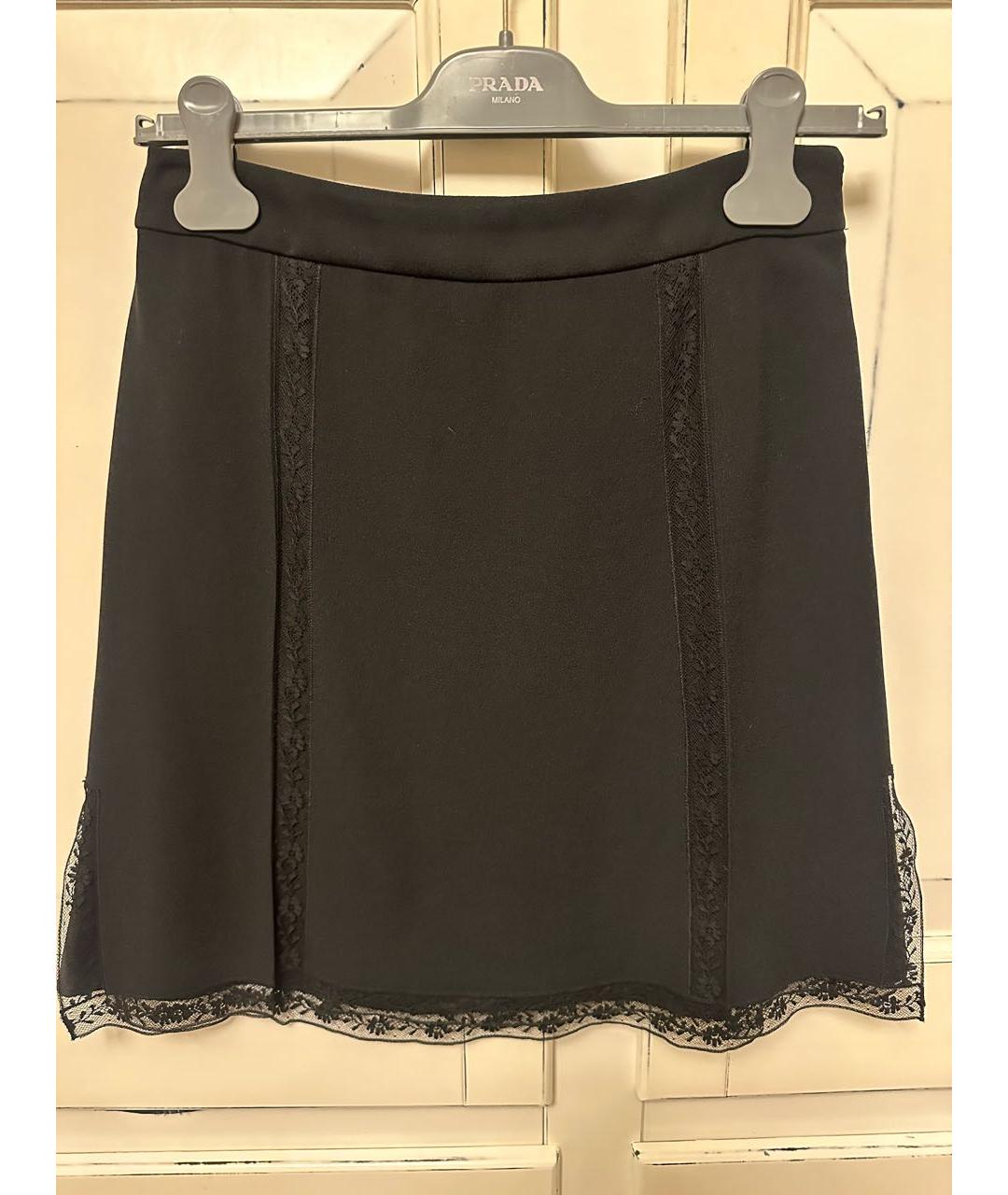 PRADA Черная ацетатная юбка мини, фото 2