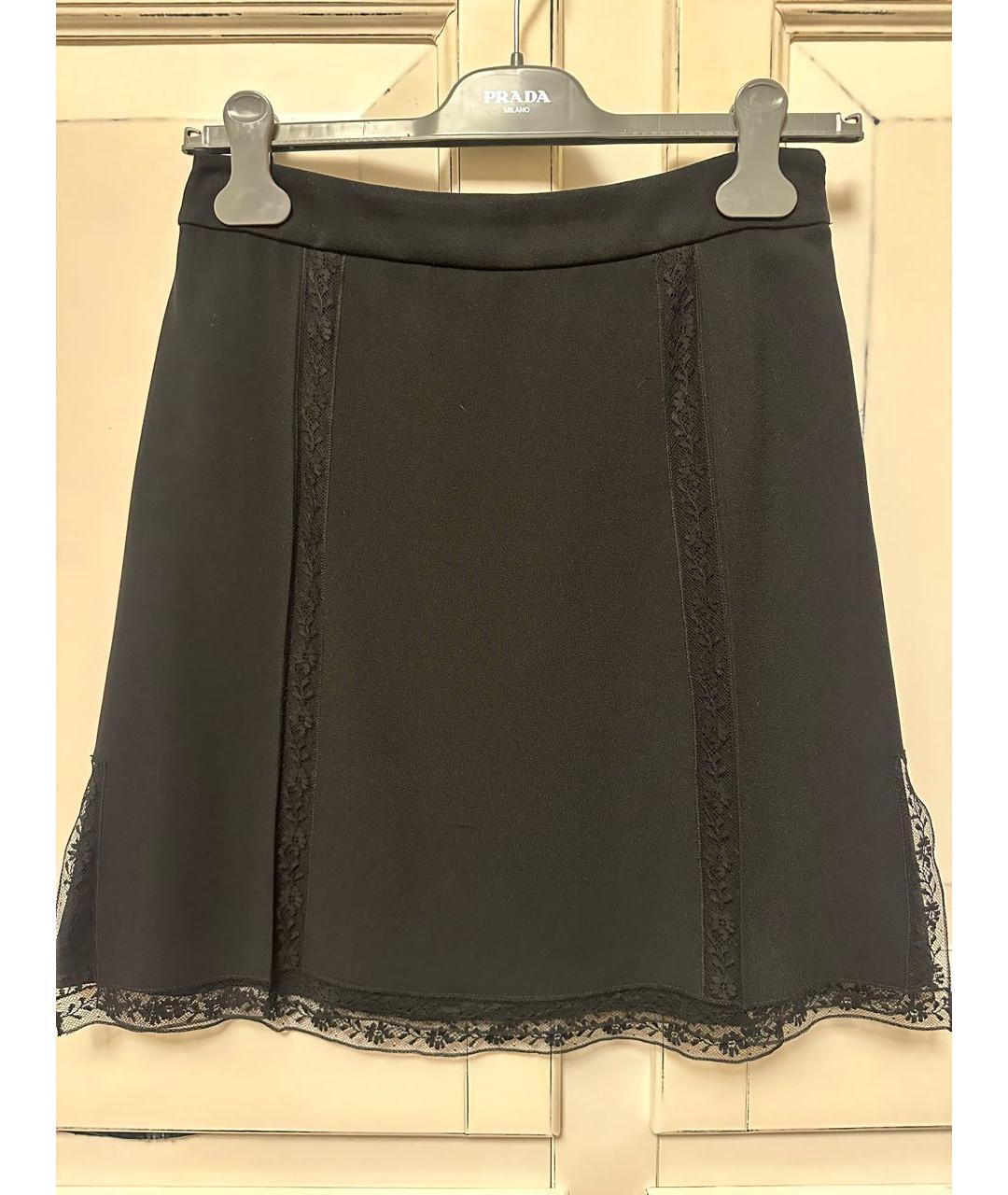 PRADA Черная ацетатная юбка мини, фото 7