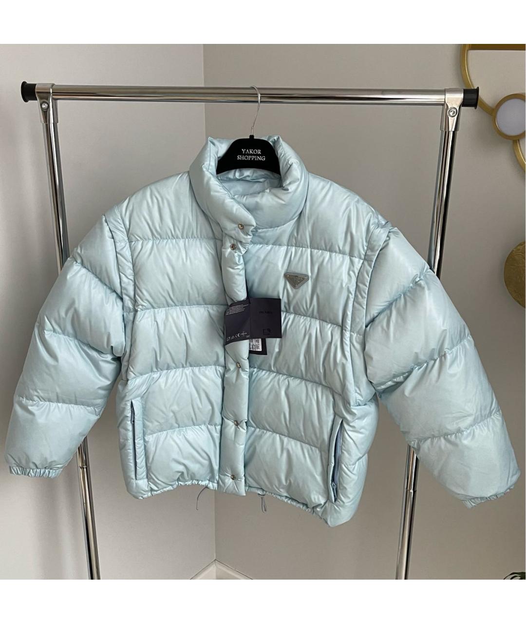 PRADA Голубая полиамидовая куртка, фото 8