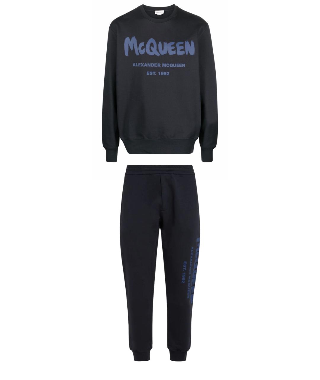 ALEXANDER MCQUEEN Темно-синий хлопковый спортивный костюм, фото 1