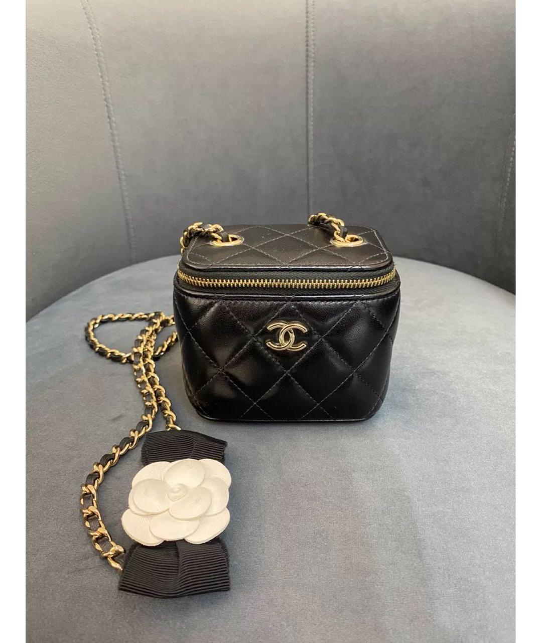 CHANEL Черная кожаная сумка через плечо, фото 8