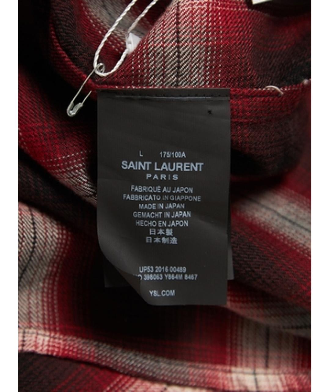 SAINT LAURENT Красная хлопковая классическая рубашка, фото 4